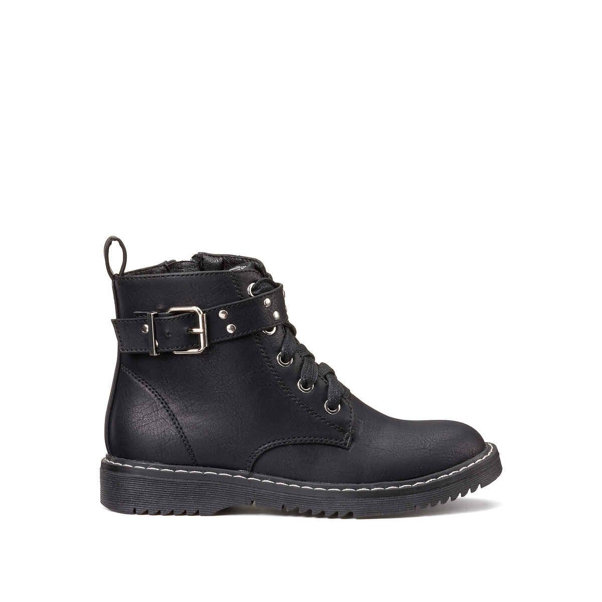 COLEÇÃO LA REDOUTE<br>Botas de cano curto com zíper e cadarço
