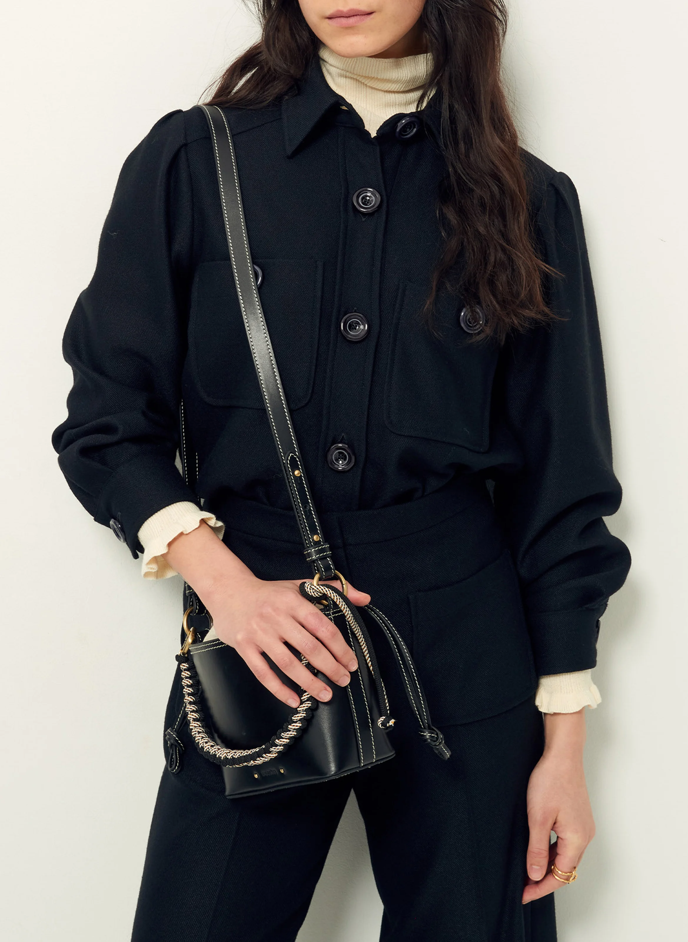 TIGO - Sac bandoulière en cuir | Noir
