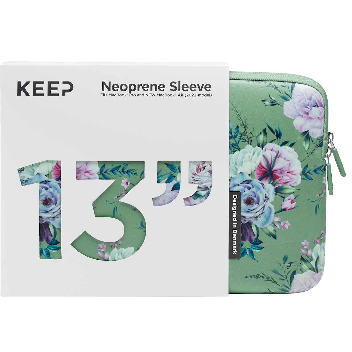 KEEP MacBook etui 13” (Jade Summer Flower)