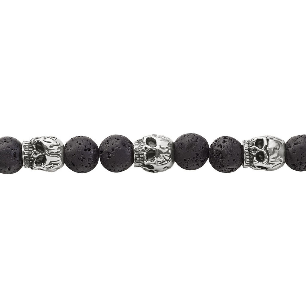 Bracelet Acier Blanc Hantz Pierre De Lave
