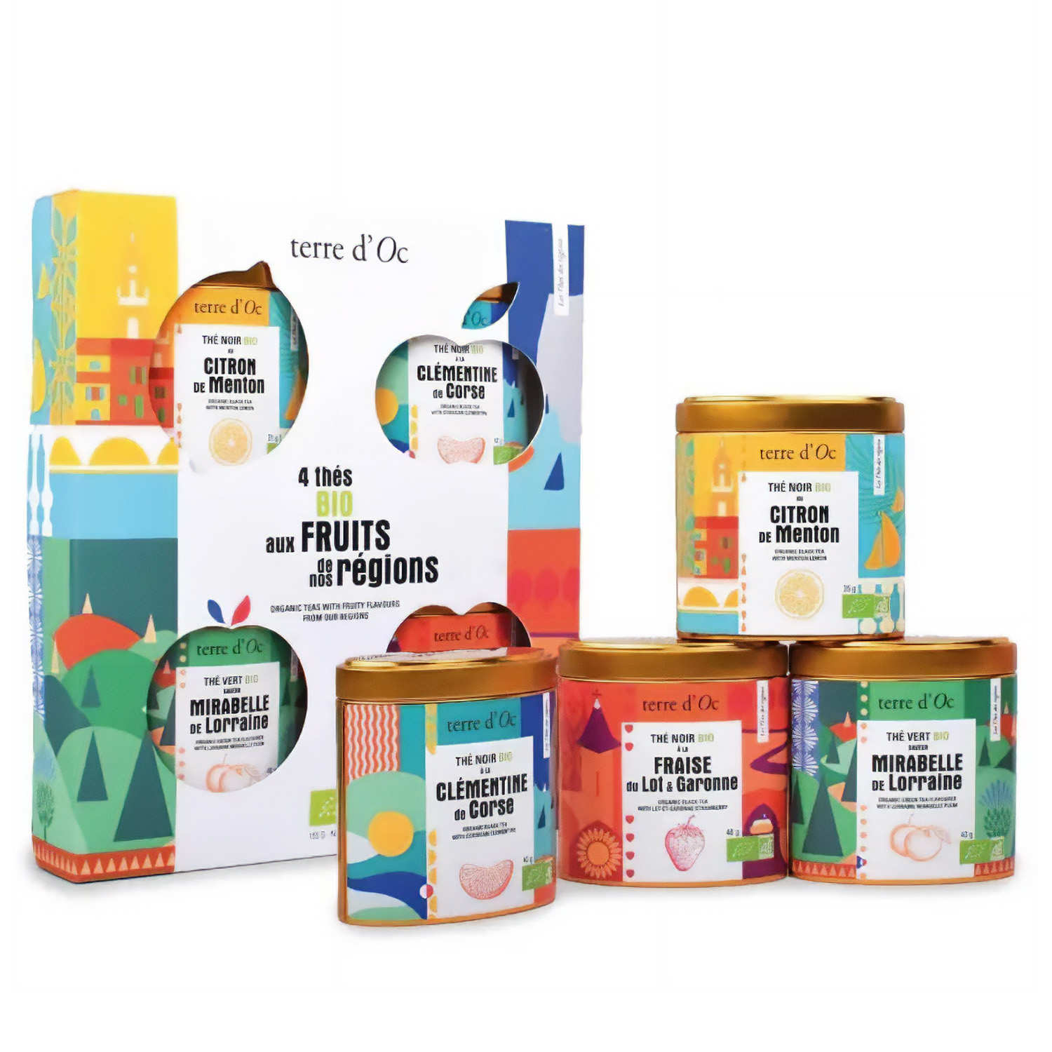 Coffret 4 thés bio aux fruits de nos régions