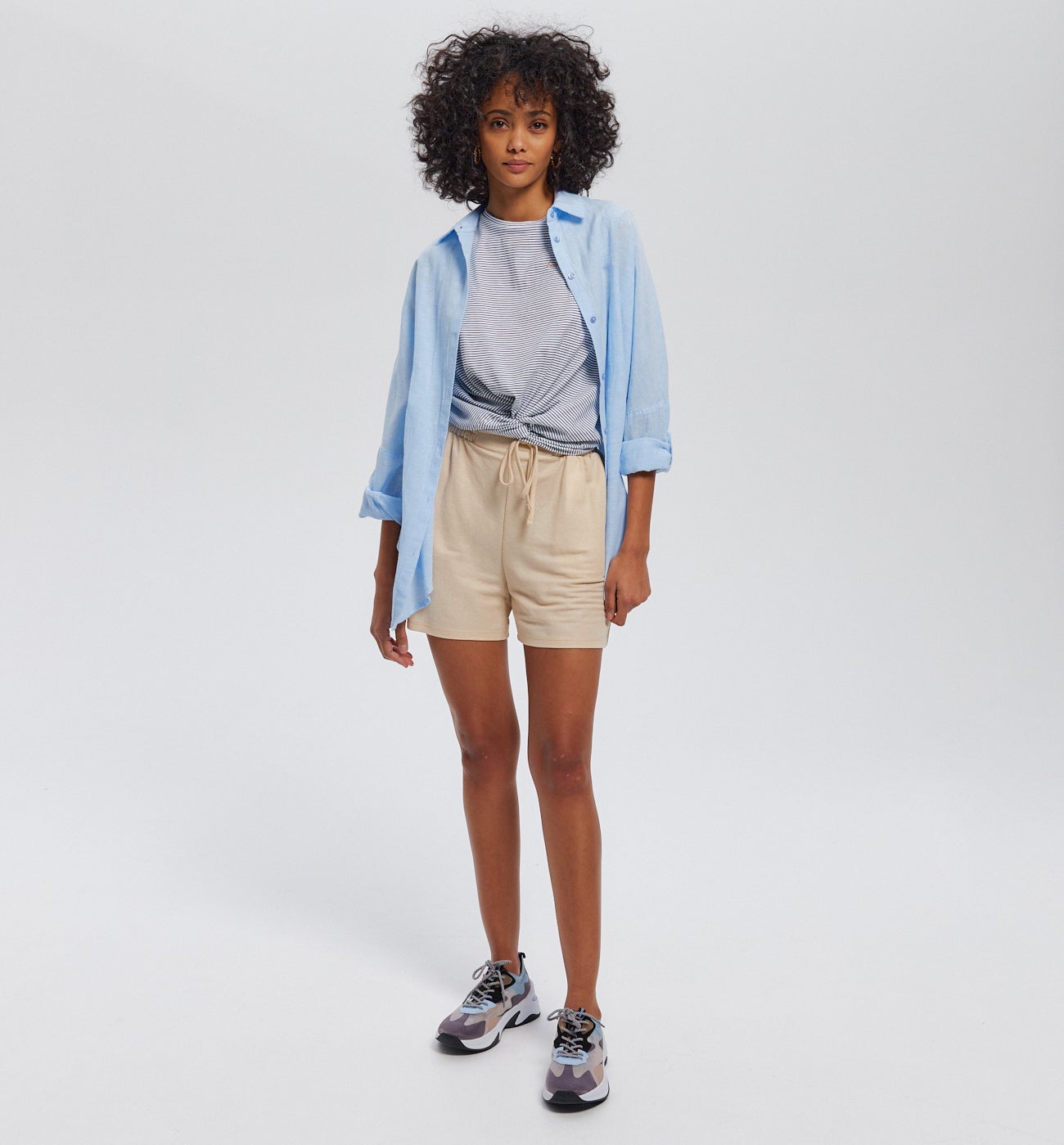 Short en jersey piqué - Ecru