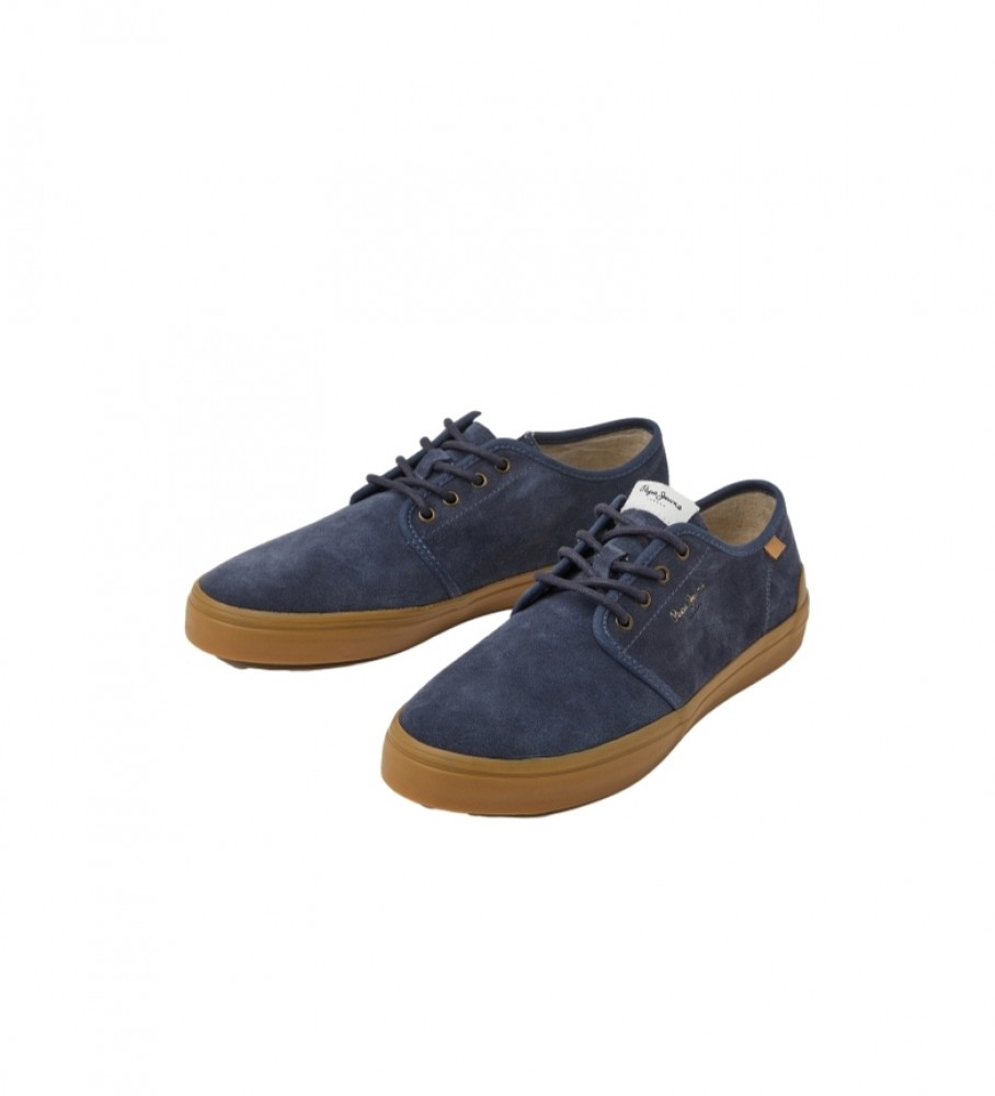 Tênis de couro azul marinho Pepe Jeans Colin