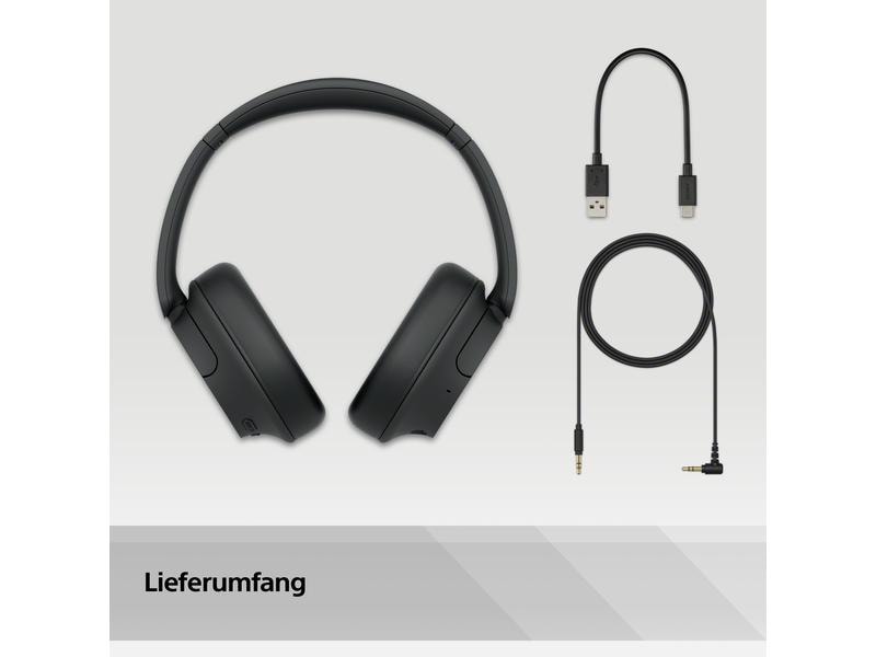 Sony Wireless Over-Ear-Kopfhörer WH-CH720N Schwarz Kabellose Bluetooth-Kopfhörer mit Noise Cancelling und Schnellladefunktion