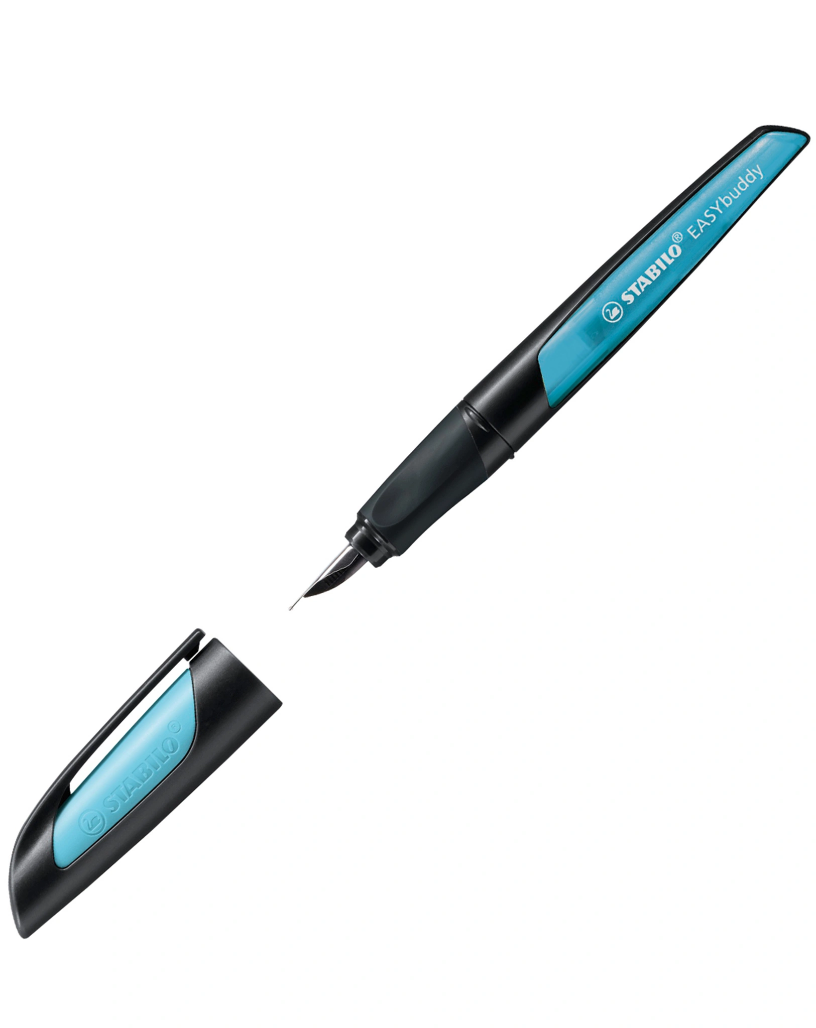 Schulfüller STABILO® EASYbuddy mit Standard-Feder M in schwarz/himmelblau
