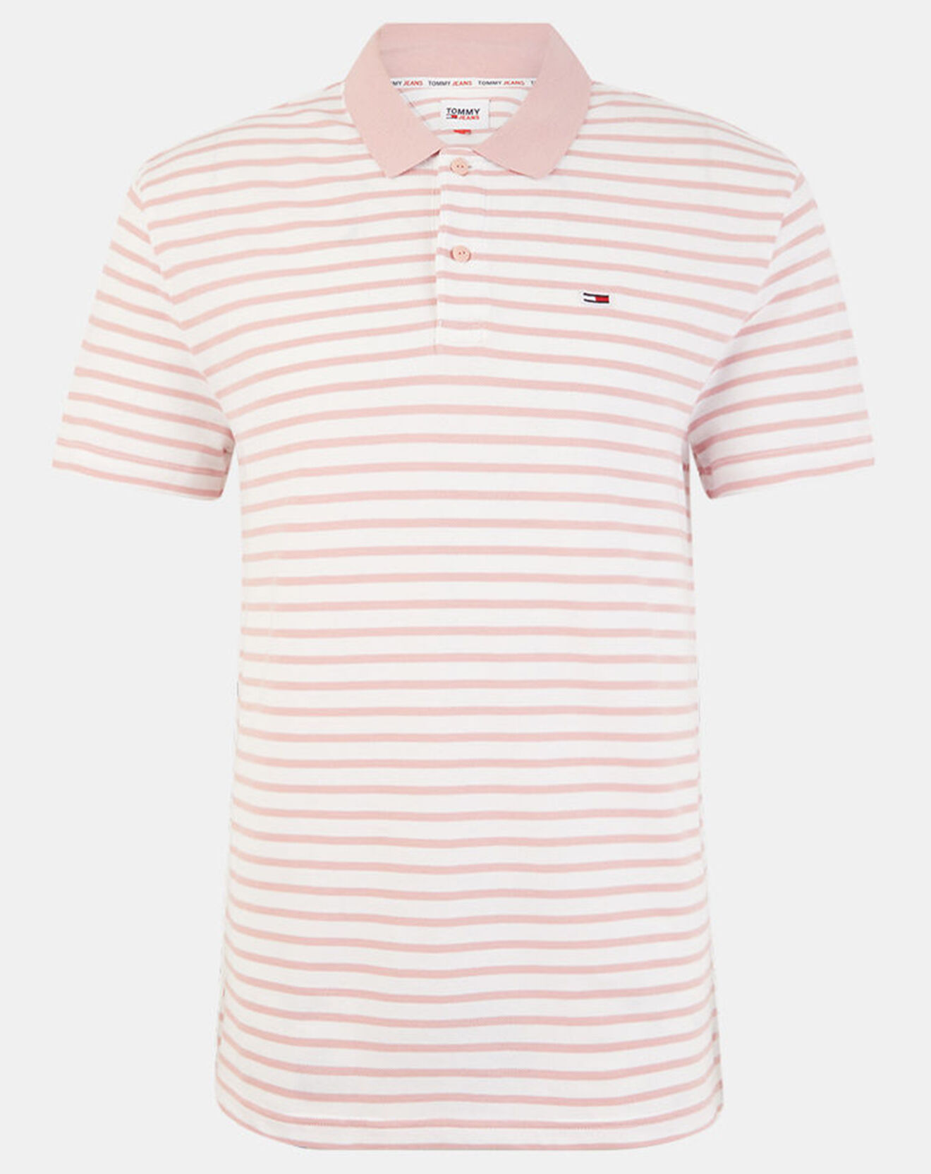 Tommy Jeans Polo Classic Easy rayé rose/blanc