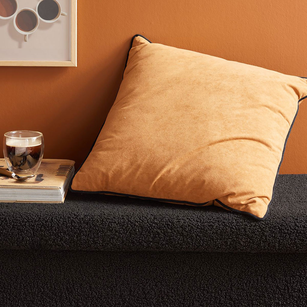 Coussin moka caramel 45x45cm