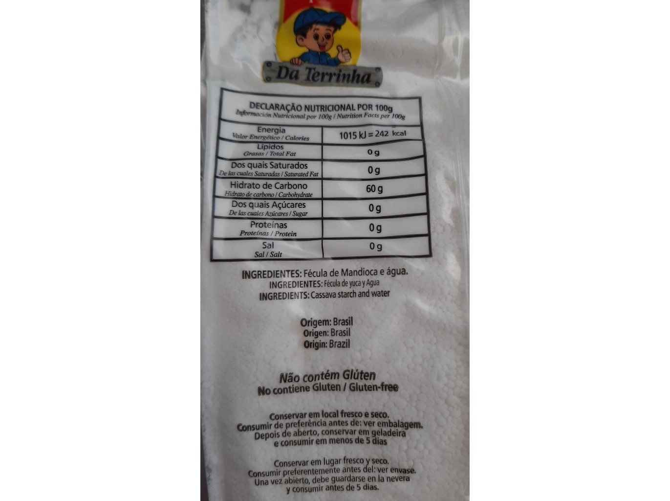 TAPIOCA DA TERRINHA HIDRATADA BRANCA 500G