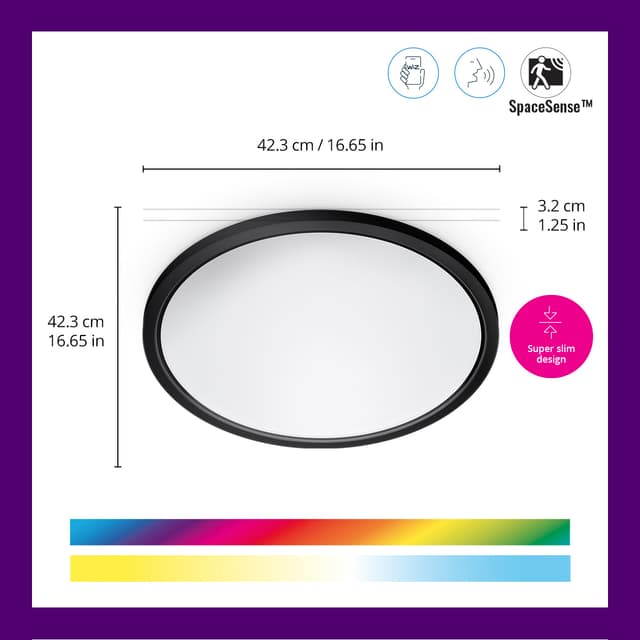WiZ SuperSlim loftslampe 32W RGB (sort)