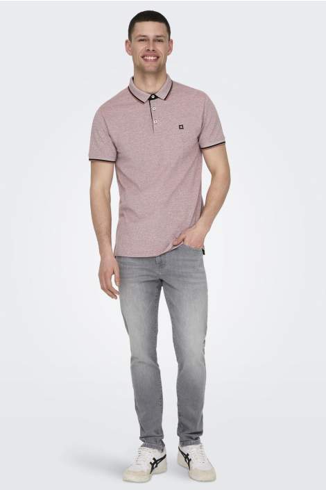 Only & Sons roze heren polo