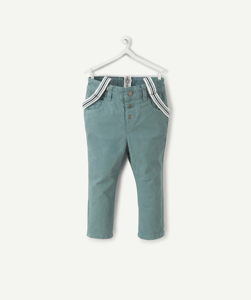 PANTALON VERT AVEC BRETELLES BÉBÉ GARÇON
