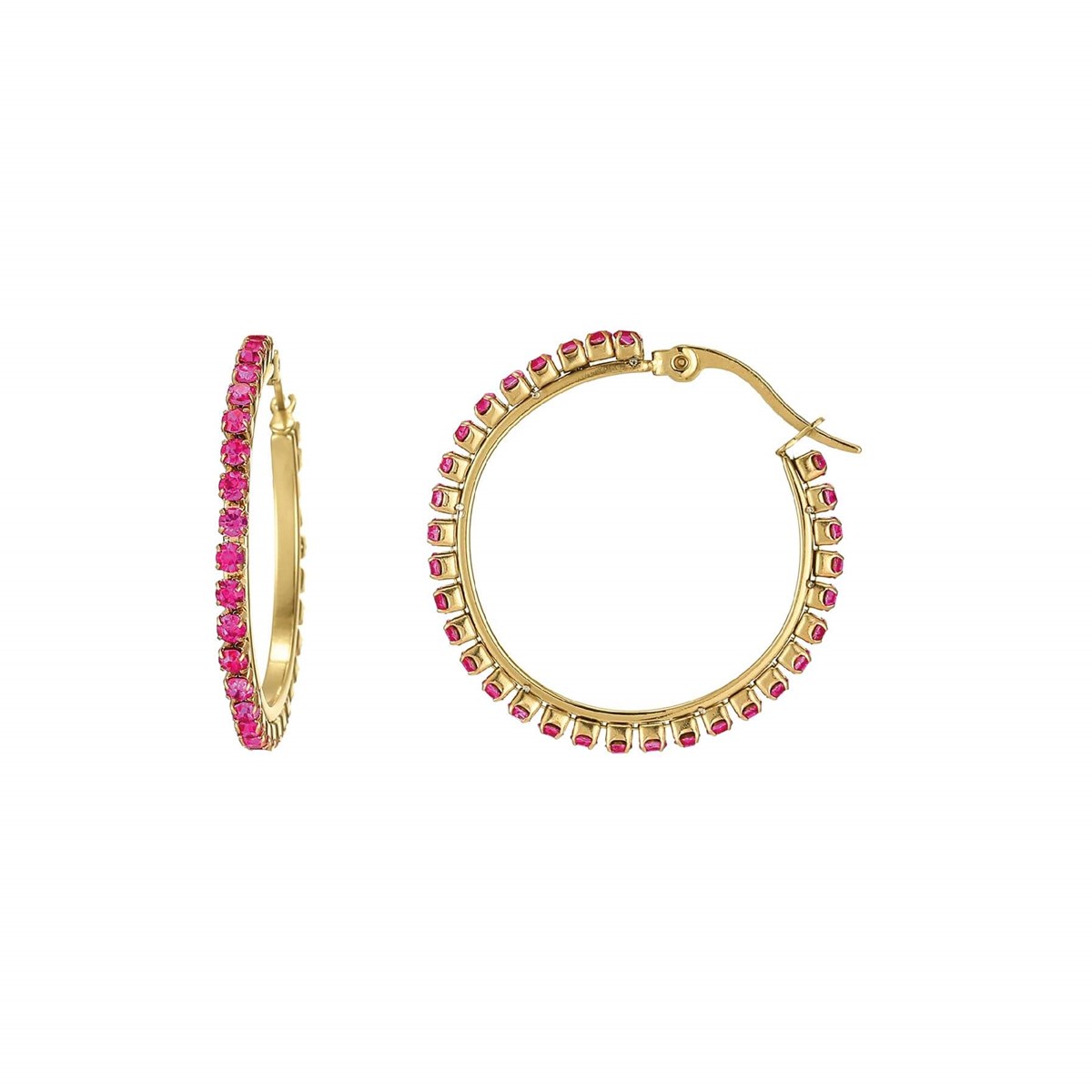 Boucles Riviera strass rose