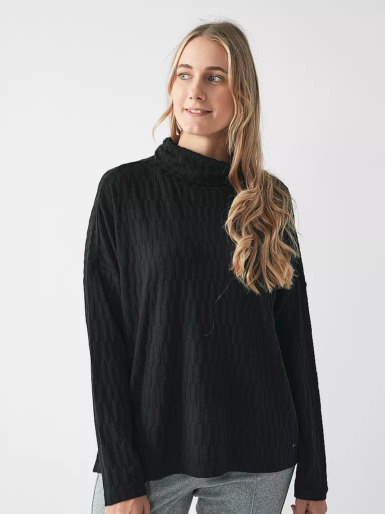 BRAX Rollkragenshirt schwarz