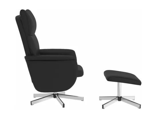Fauteuil inclinable de massage avec repose-pied noir similicuir