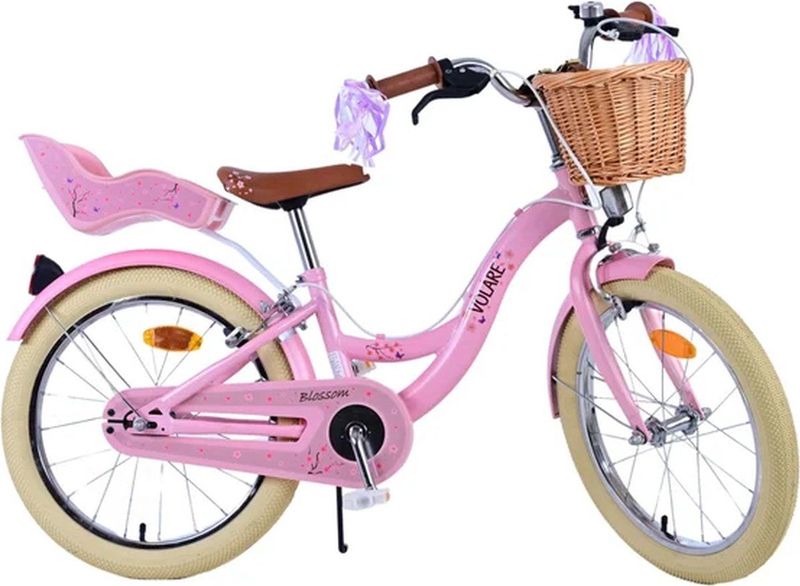 Volare - Blossom - Kinderfiets - Roze - 18 inch - Twee Handremmen