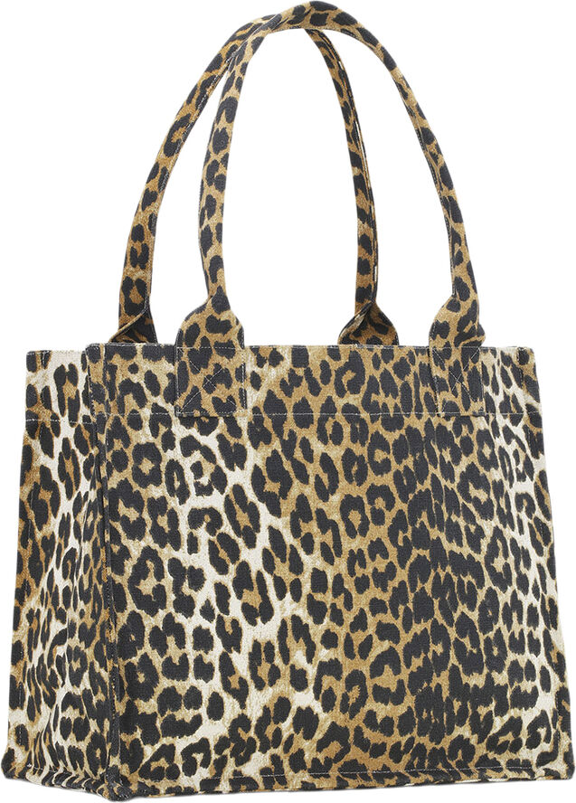 Ganni Large Easy Shopper Print Leopard