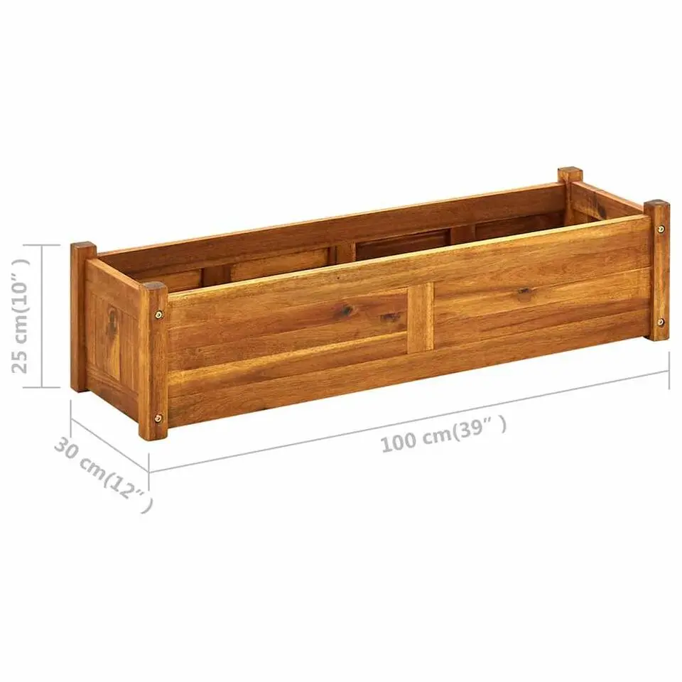 vidaXL - Verhoogde Plantenbak - Bruin - Hout - 100 x 30 x 25 cm