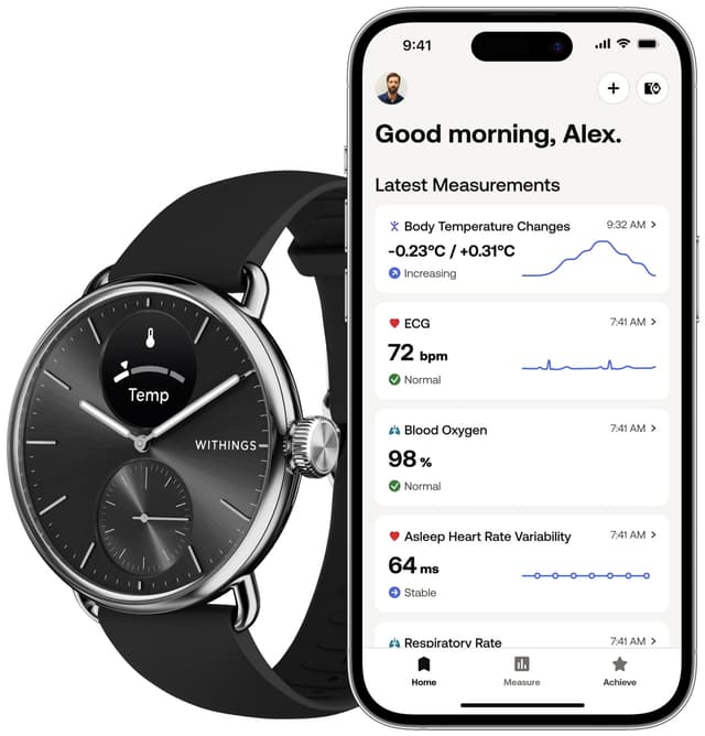 Withings ScanWatch 2 hybrid-smartwatch 38mm (sort)