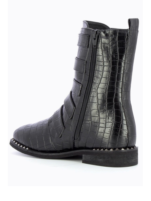 Bottines Motardes croco Vanessa - Vanessa Wu