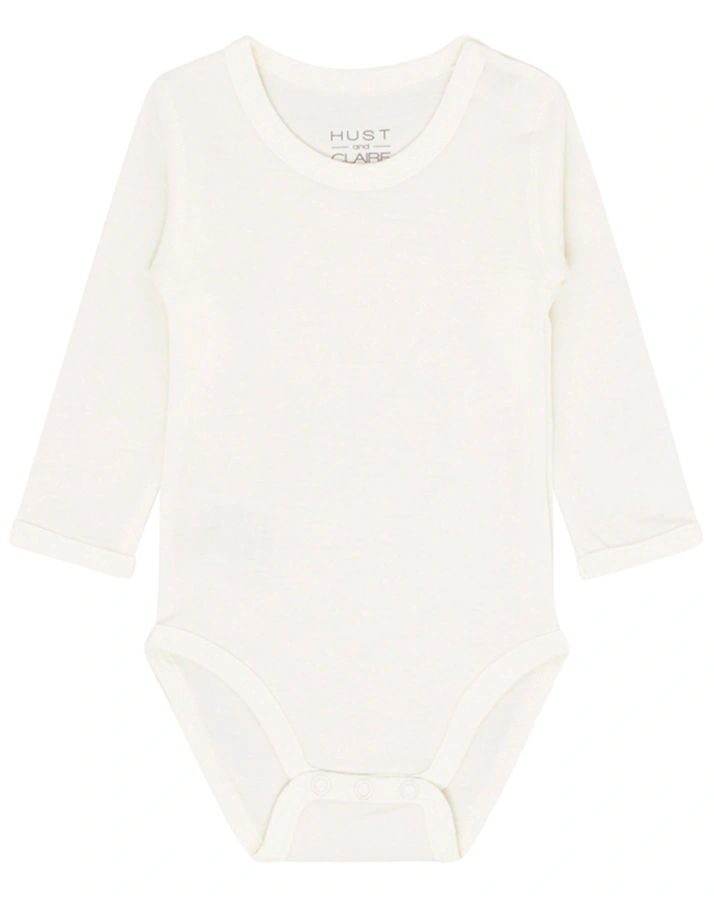 Langarm-Body BO mit Wolle in offwhite