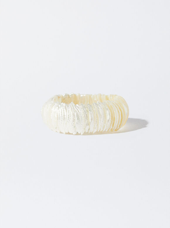 Pulseira ajustável com conchas - Dourada