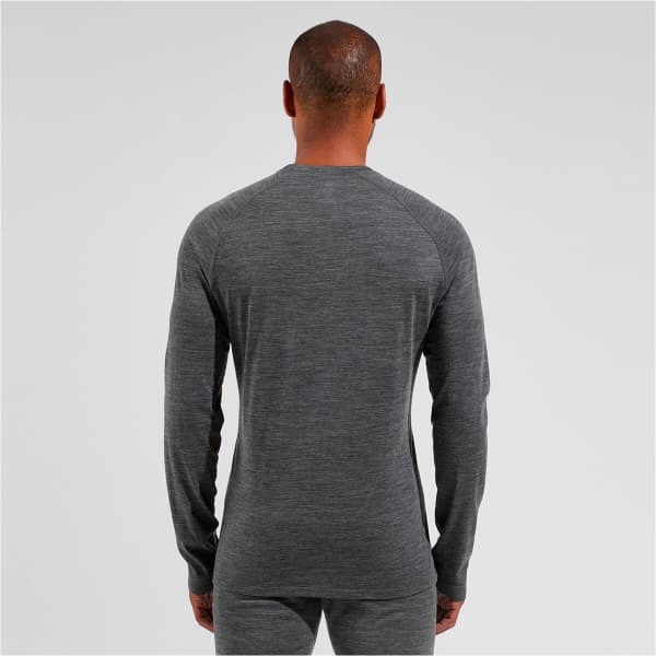 T-shirt thermique ODLO NATURAL PERFORMANCE PW 150 BL TOP CREW NECK L/S MATTE GREEN/DARK GREY MELANGE
