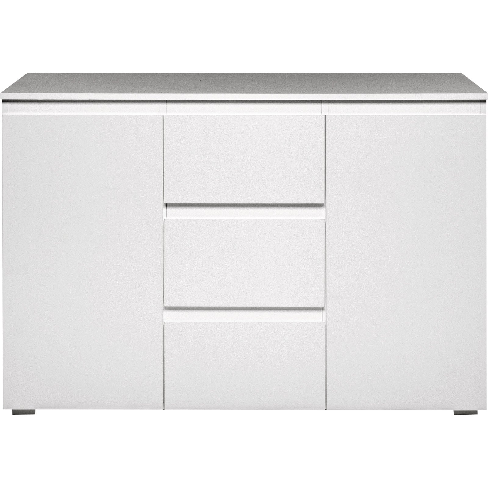Kommode Shark Dekor weiss matt 120 x 80 x 40 cm