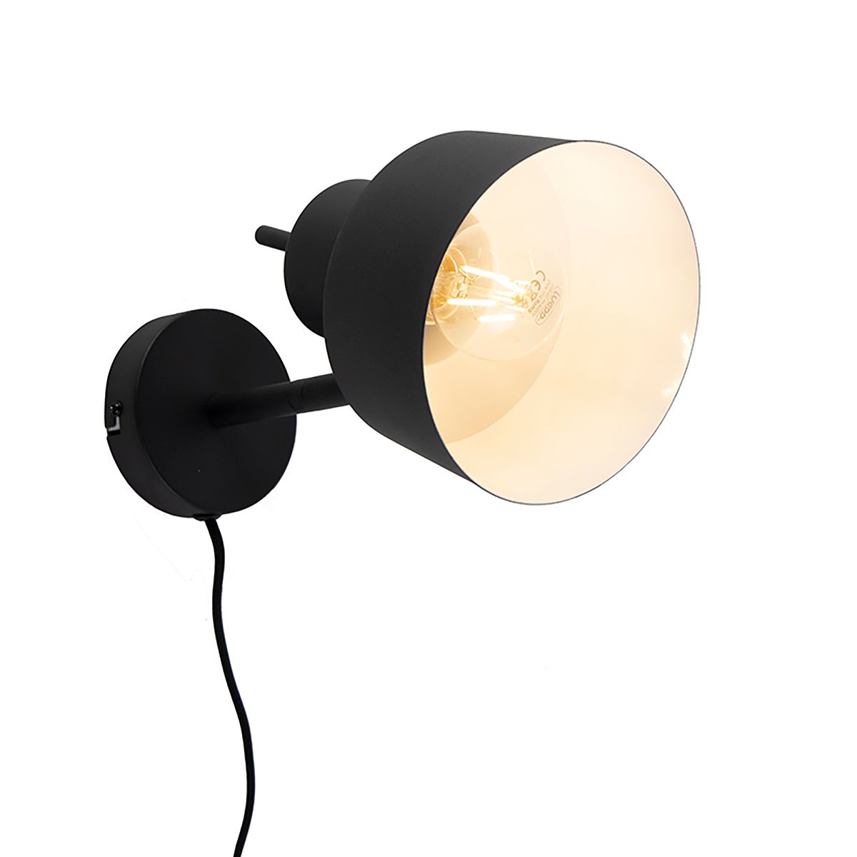 Smart wandlamp zwart incl. Wifi A60 - Chappie