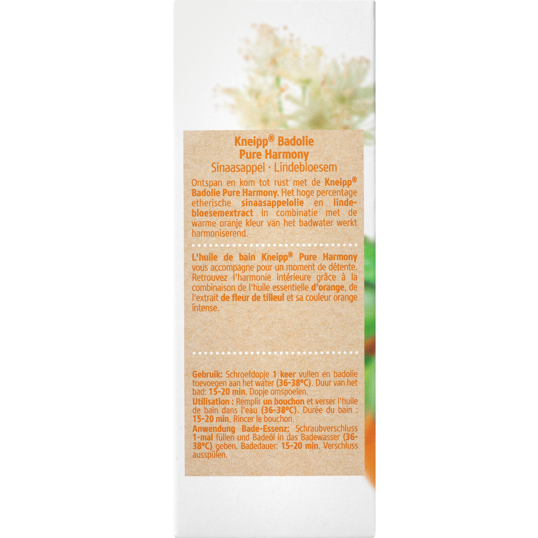 Kneipp Badolie oranje lindebloesem pure harmony (100 ml)