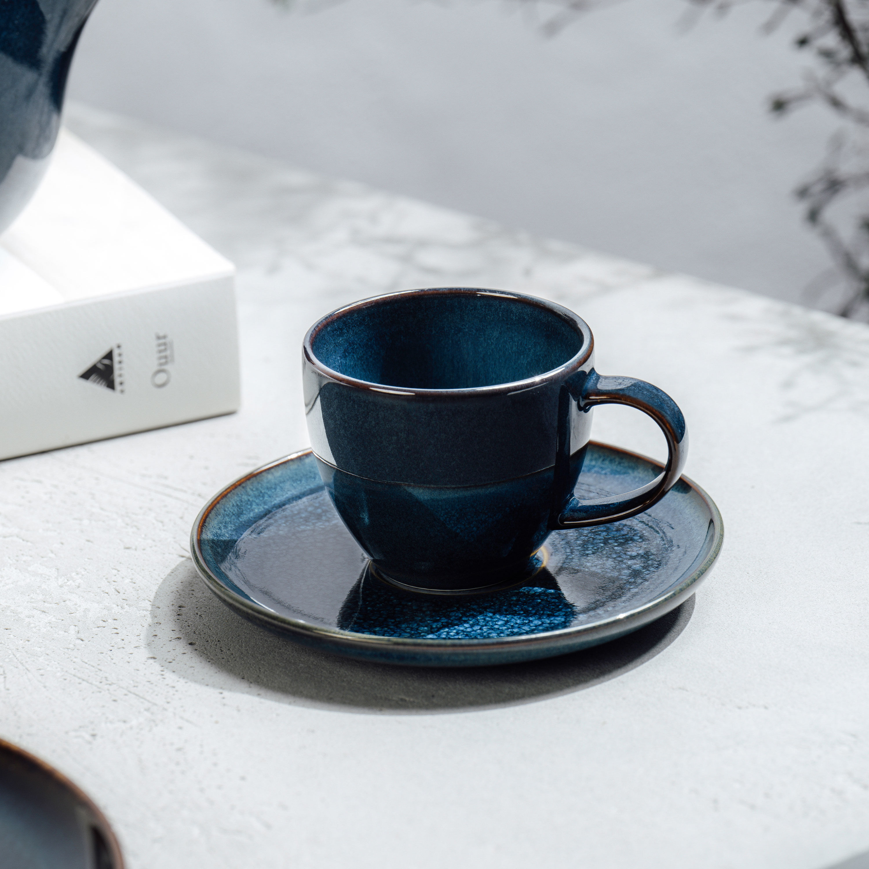 Crafted Espresso cup Blue, 2.1 oz, Premium Porcelain