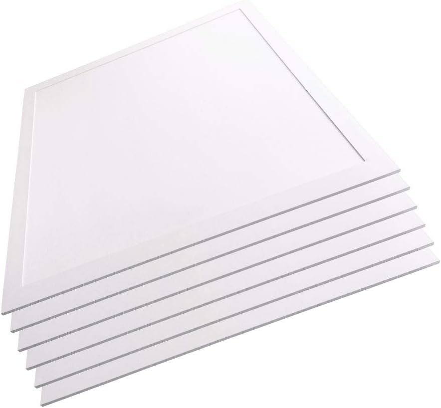 LUXULA 6x LED-Panel, 62x62cm, Backlit, 36W, 3600lm, 4000K (neutralweiß), inkl. Netzteilen, LED Bürolampen für Rasterdecken, Büroleuchten, Deckenleuchte