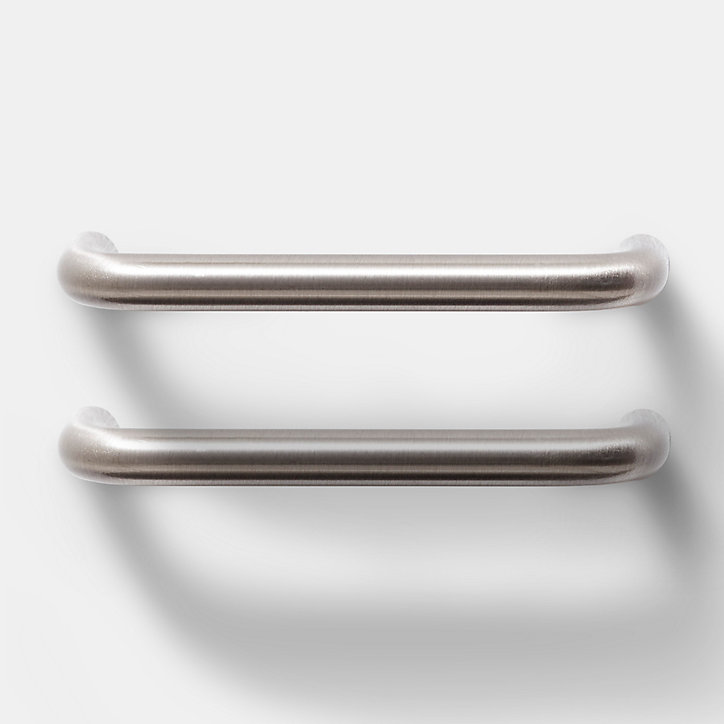 Poignée de meuble de cuisine GoodHome Gen Argent L. 10.6 cm, 2 pièces