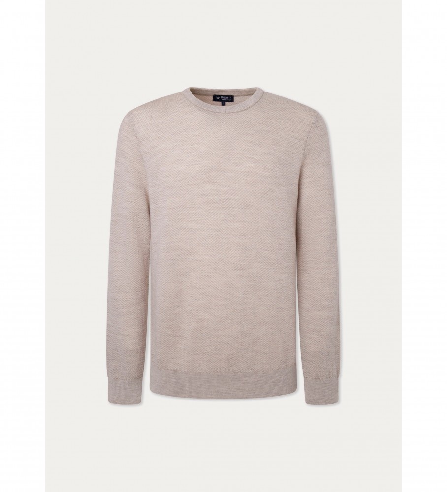Suéter Hackett Herringbone Jacq Bege