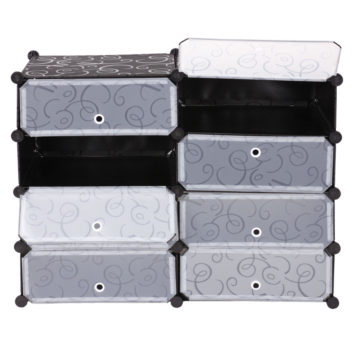 Schuhschrank MCW-B66, Schuhablage Schrank Steckregal Aufbewahrung, 8 Fächer 73x92x36cm ~ schwarz