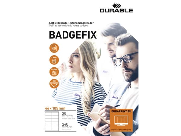 Durable 836302, Merke, Landskap, Hvit, 105 mm, 46 mm, 240 stykker