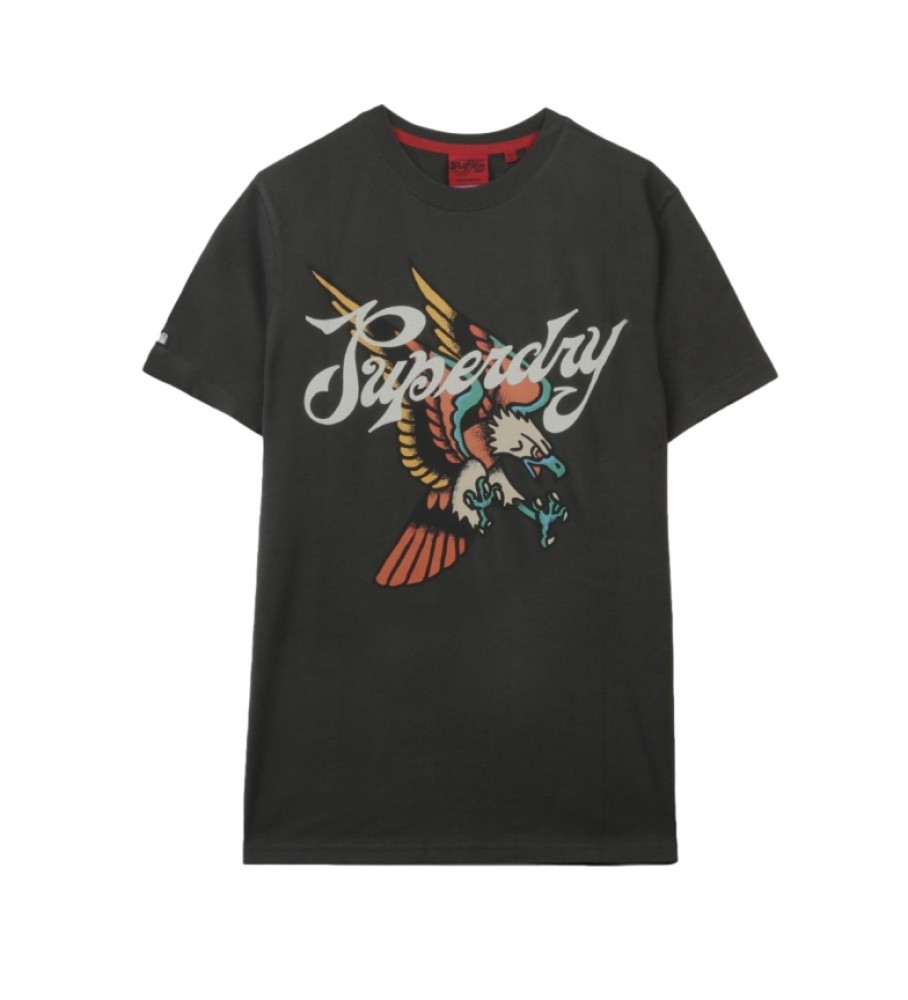 Camiseta Superdry Graphic Tattoo Script Cinza