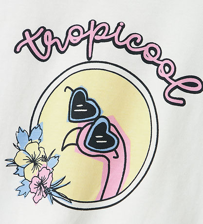 Name It T-Shirt - NmfViolet - Bright White/Tropicool