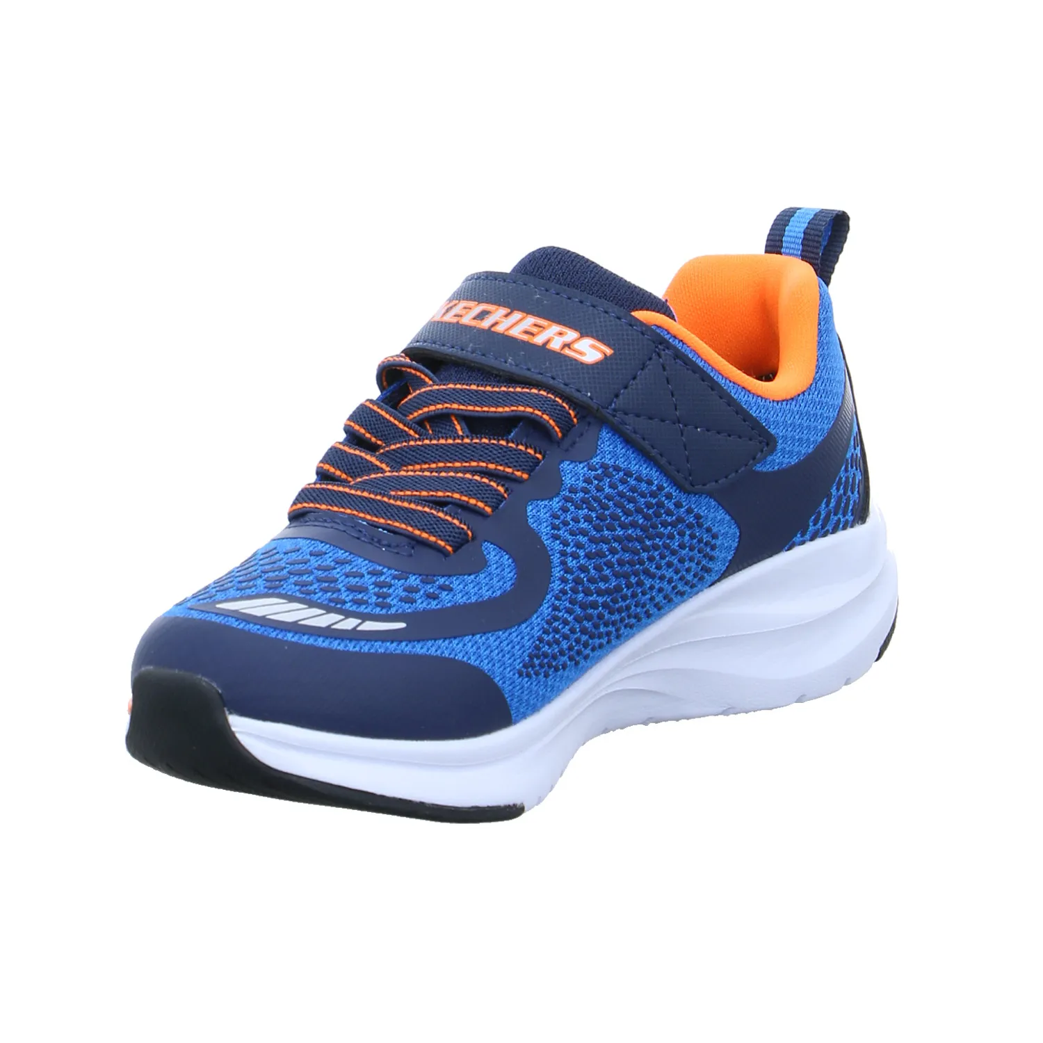 SKECHERS Jungen-Halbschuh Klett Blau Textil  Sneaker Waterproof
