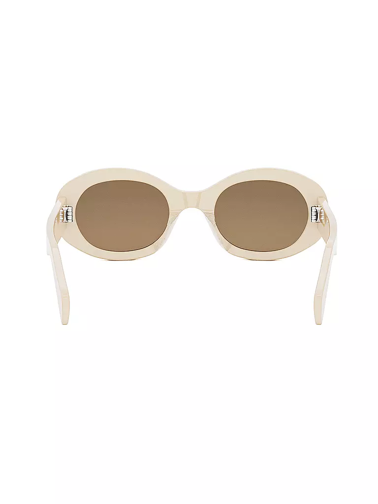 CELINE Triomphe weisse ovale Sonnenbrille creme