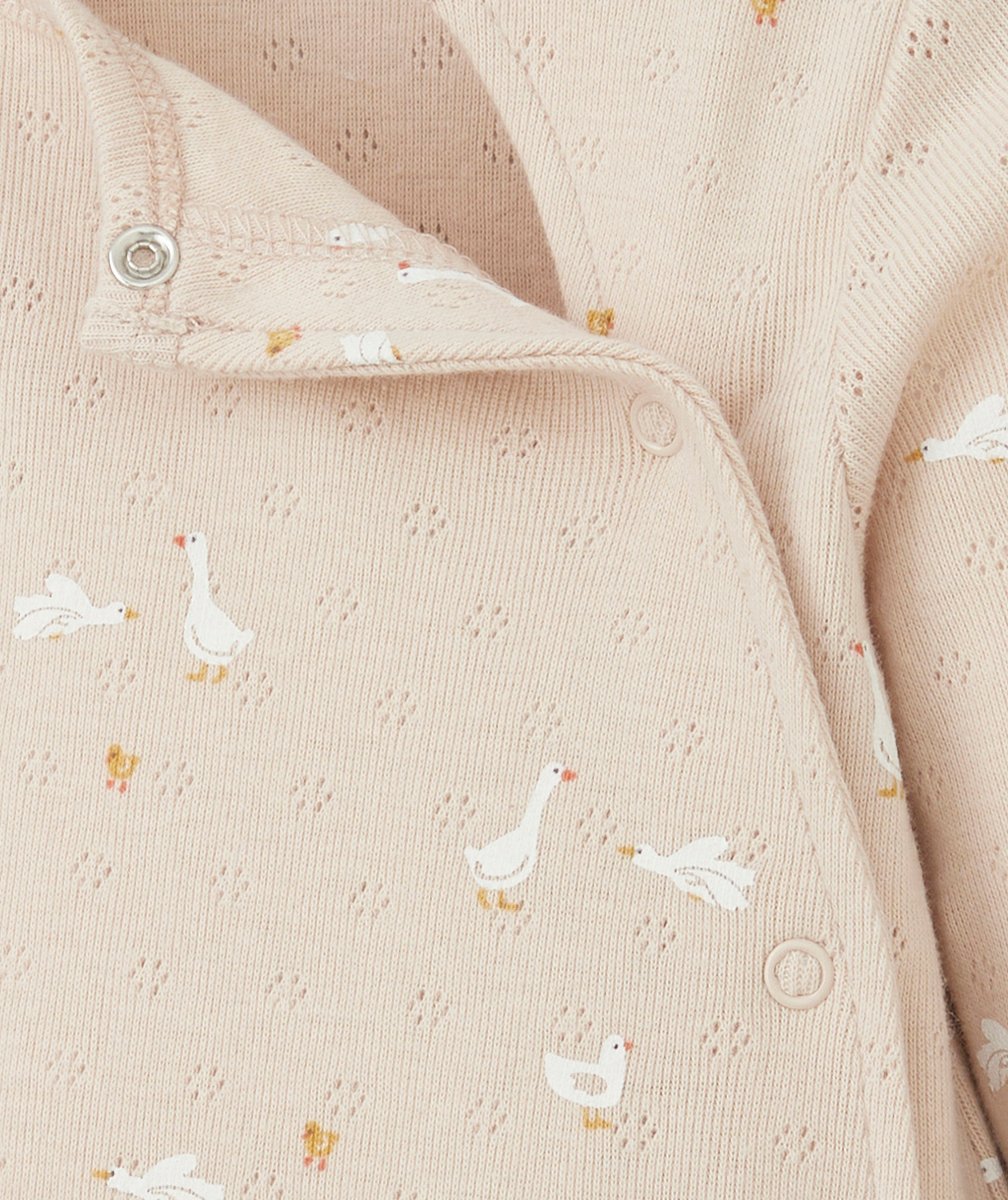 DORS BIEN EN COTON BIO ROSE PÂLE IMPRIMÉ AVEC OIES