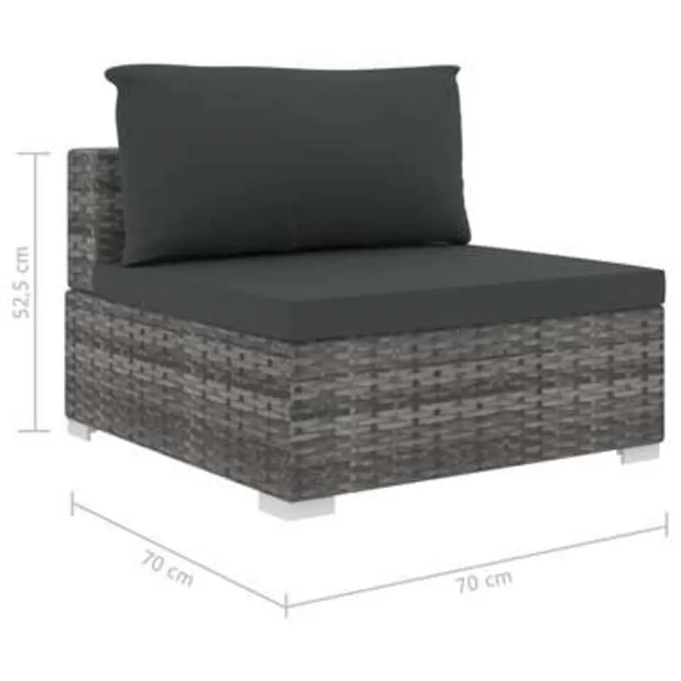 vidaXL - Tuin Loungeset - Grijs - Poly rattan