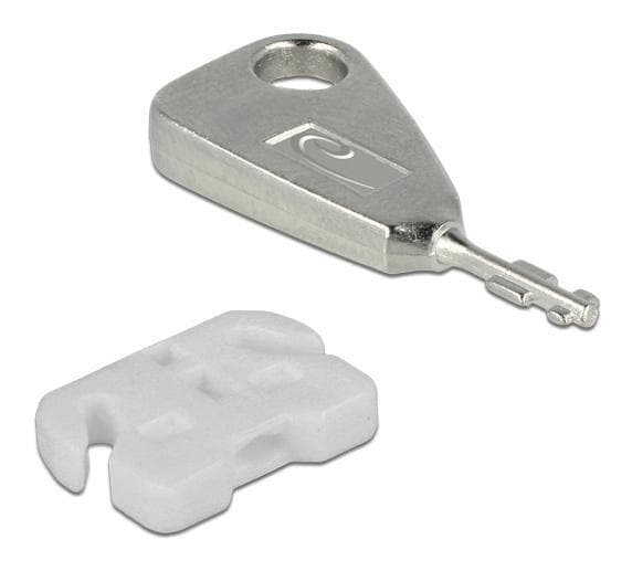 DeLOCK USB Port Blocker, 5 USB locks, 2 keys, white