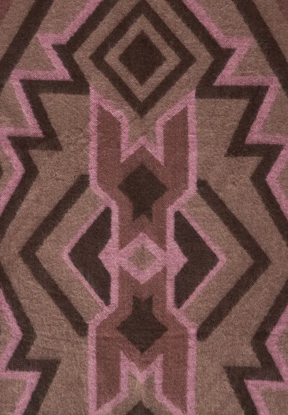 Langer Ikat Schal - rocky brown