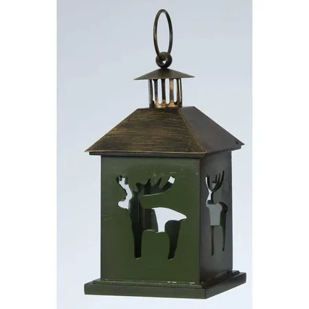 Amsinck & Sell Weihnachtslaterne aus Holz und Metall, sortiert, 12 x 12 x 23cm