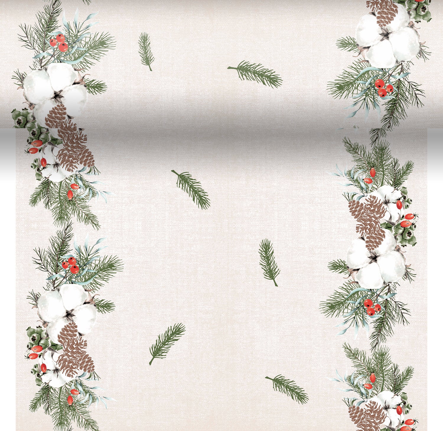 Paper + Design 3-in-1 tafelaankleding Robin Forest beige 40 x 480 cm