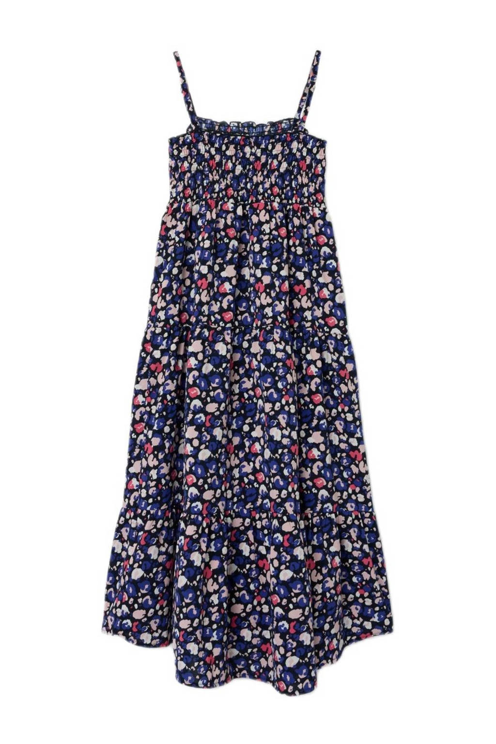 NAME IT maxi jurk NKFVINAYA met all over print donkerblauw/roze/wit