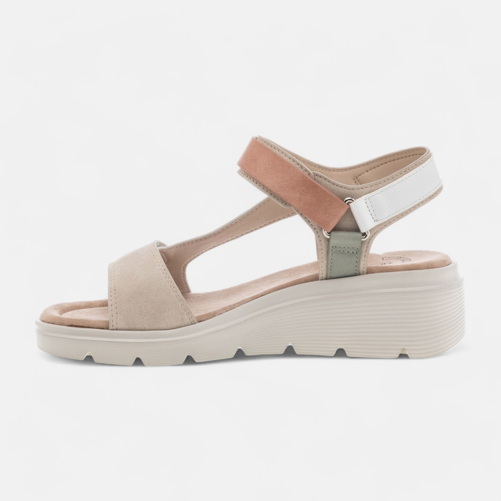 Sandales à talon compensé Femme beige