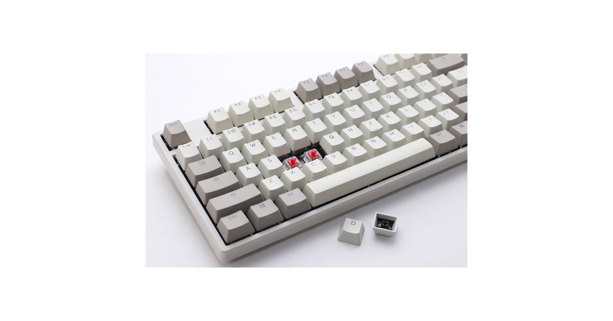 DuckyOrigin Vintage, toetsenbord  (Grijs, US lay-out, Cherry MX Brown, hot swap, PBT Double-Shot Keycaps)