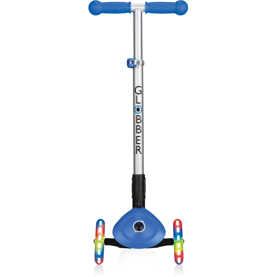 Globber Scooter Primo Foldable mit Leuchtrollen, navy-blau
