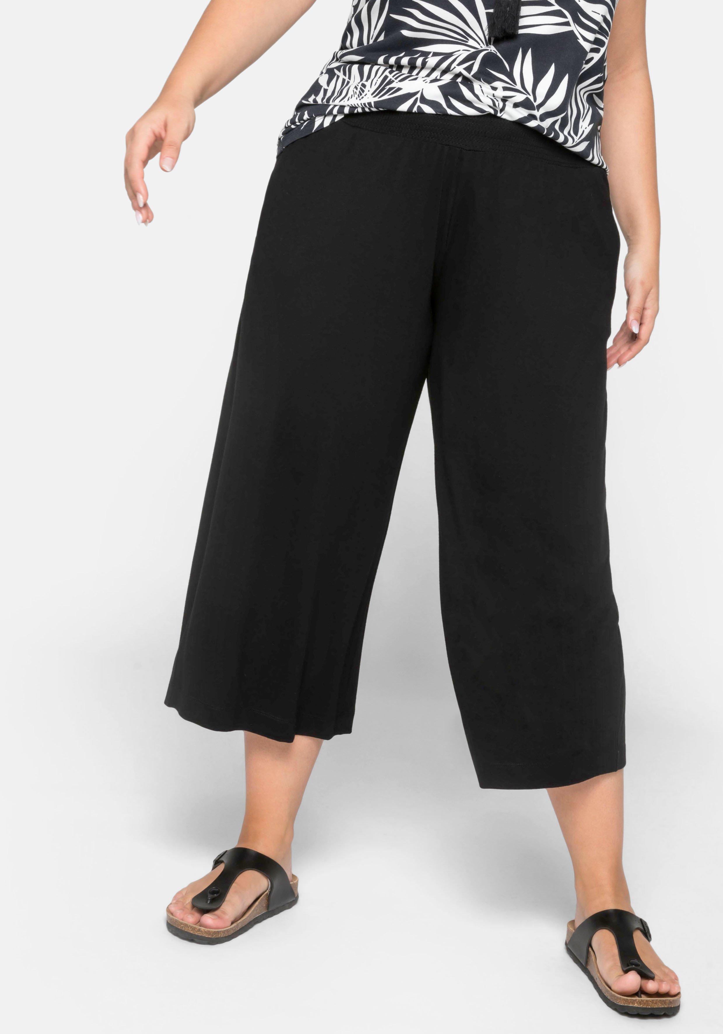 Weite Jerseyhose in 3/4-Länge